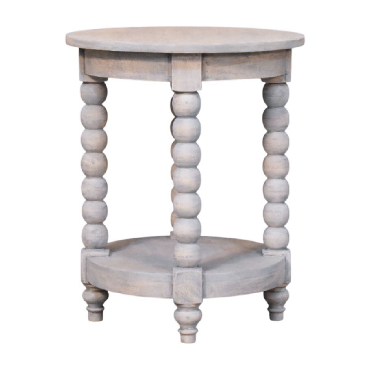 IN4141-1 Acid Wash Turned Charm Side Table