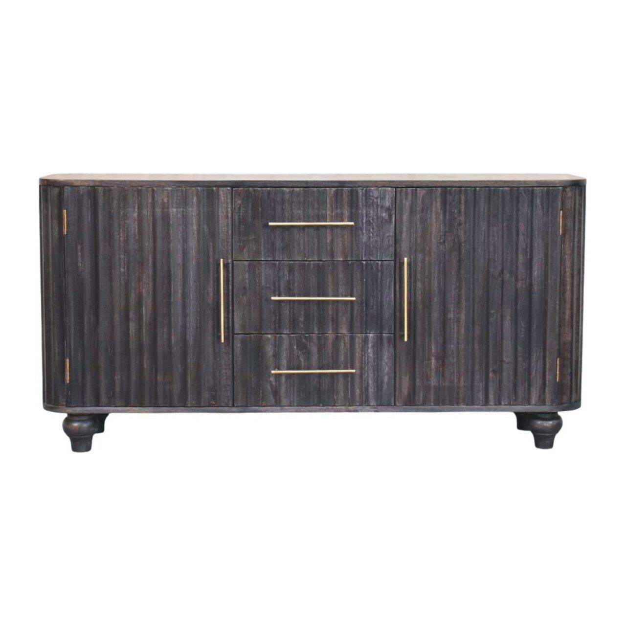 IN4090-1 Stonewash Black Fluted Savoy Sideboard